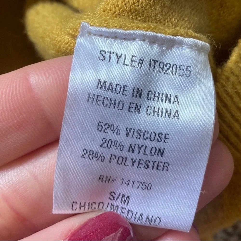 Orange Creek Women’s Mustard Yellow Crewneck Sweater size S/M - Picture 6 of 6